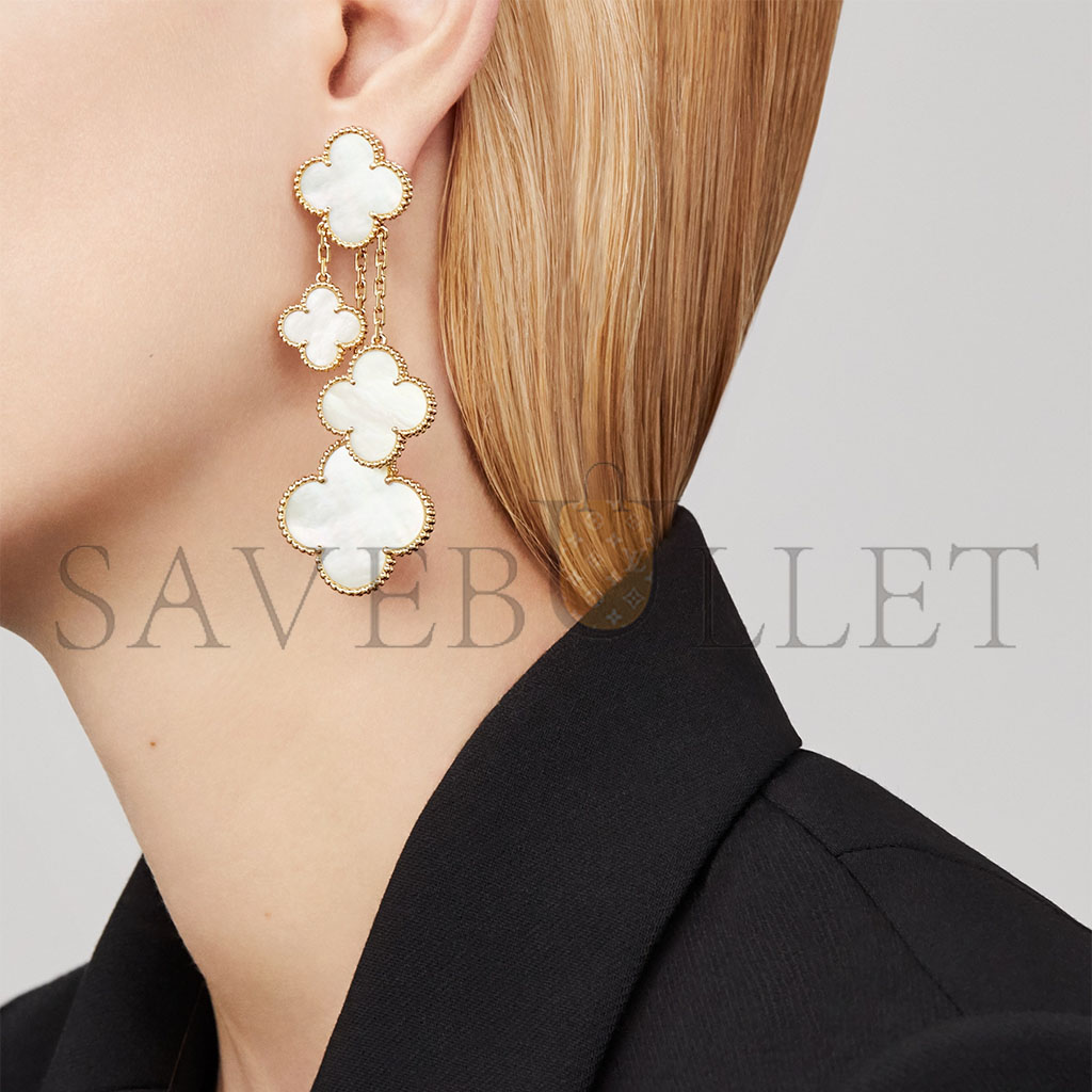 V*N CL*F arpels magic alhambra earrings, 4 motifs vcard78900